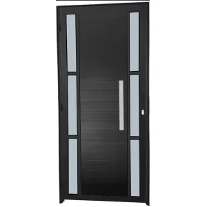 Porta Lambril Visor Duplo Mini Boreal e Puxador Alumínio Preto Linha Premium