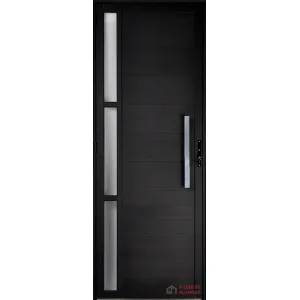 Porta Lambril Visor Simples Mini Boreal e Puxador Alumínio Preto Linha Premium