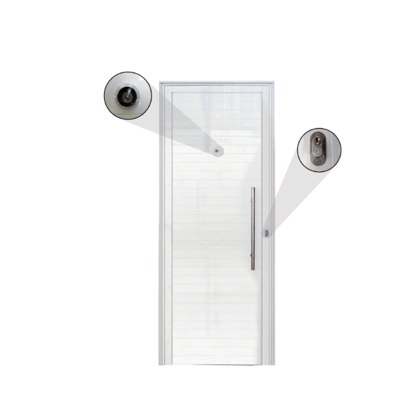 porta lambril com olho magico design branco 3