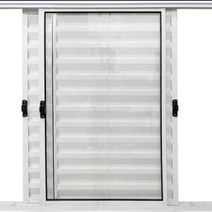 Veneziana 3 Folhas Móveis Sem Grade Alumínio Branco Linha Fit Modular