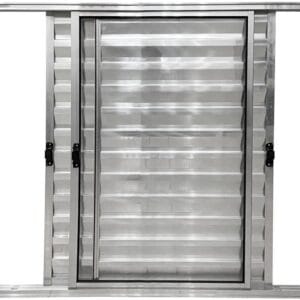 Veneziana 3 Folhas Móveis Sem Grade Alumínio Brilhante Linha Fit Modular