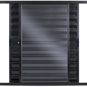 Veneziana 3 Folhas Móveis Sem Grade Alumínio Preto Linha Fit Modular