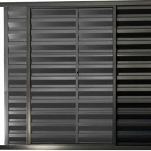 Veneziana 3 Folhas Sem Grade Alumínio Preto Linha Econ