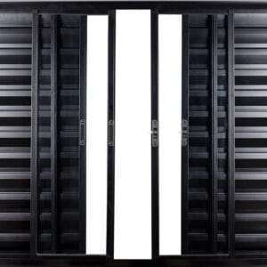 Veneziana 6 Folhas Sem Grade Alumínio Preto Linha Econ