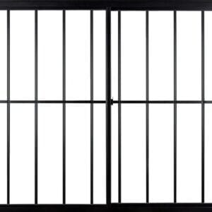 Vitro 2 Folhas Com Grade Alumínio Preto Linha Econ