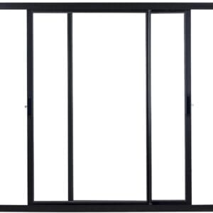 Vitro 2 Folhas Móveis Sem Grade Alumínio Preto Linha Fit Modular