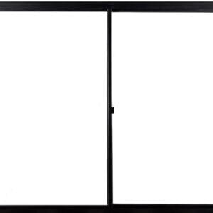 Vitro 2 Folhas Sem Grade Alumínio Preto Linha Econ