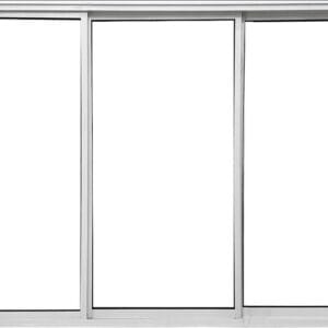 Vitro 3 Folhas Móveis Sem Grade Alumínio Branco Linha Fit Modular