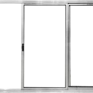 Vitro 3 Folhas Móveis Sem Grade Alumínio Brilhante Linha Fit Modular