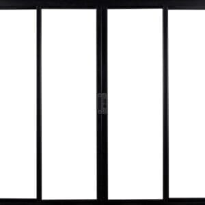 Vitro 4 Folhas Sem Grade Alumínio Preto Linha Econ