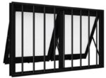 Maxim-ar 2° Seções Abertura 90° Com Grade Alumínio Preto Linha Fit Modular