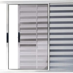 Veneziana 3 Folhas Sem Grade Alumínio Brilhante Linha Design Premium