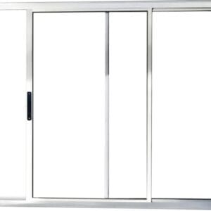 Vitro 2 Folhas Sem Grade Alumínio Brilhante Linha Design Premium