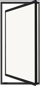 Janela Capelinha Pivotante Vidro Mini Boreal Preto Linha Econ