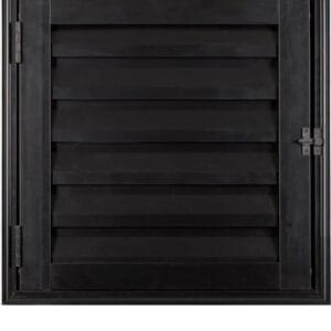 Porta Abrigo 1 Folha de Abrir Sem Ventilação Alumínio Preto Linha Fit Modular