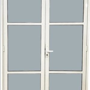 Porta Vidrão Central Com Maçaneta Vidro Mini Boreal Alumínio Branco Linha Premium