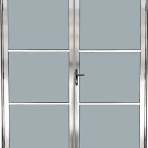 Porta Vidrão Central Com Maçaneta Vidro Mini Boreal Alumínio Brilhante Linha Premium