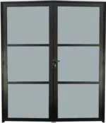 Porta Vidrão Central Com Maçaneta Vidro Mini Boreal Alumínio Preto Linha Premium