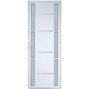 Porta Lambril Frisos e Visor Duplo Mini Boreal Alumínio Branco Linha Premium