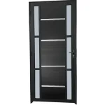 Porta Lambril Frisos e Visor Duplo Mini Boreal Alumínio Preto Linha Premium