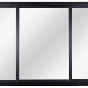 Vitro 3 Folhas Móveis Sem Grade Alumínio Preto Linha Fit Modular